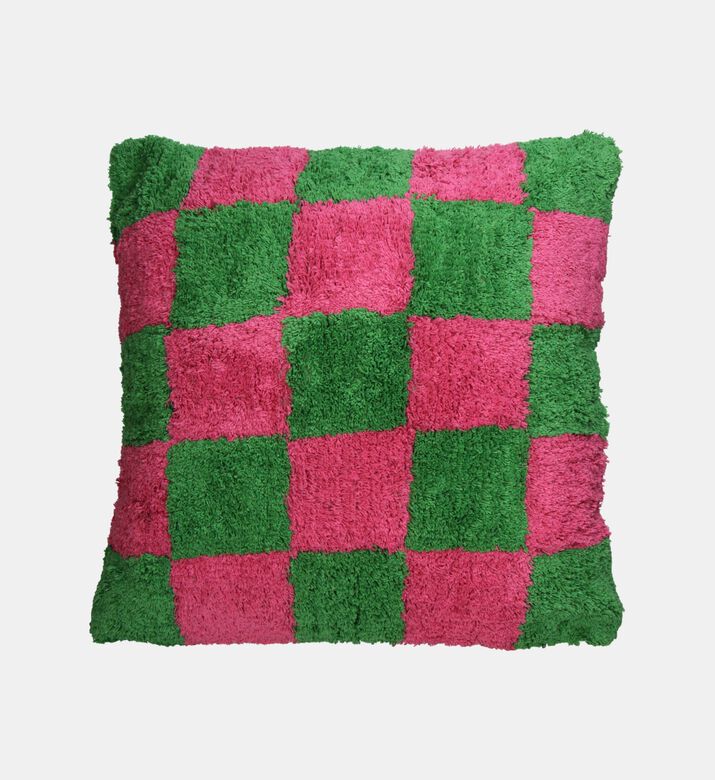 Checkered Square-shape Cotton Cushion