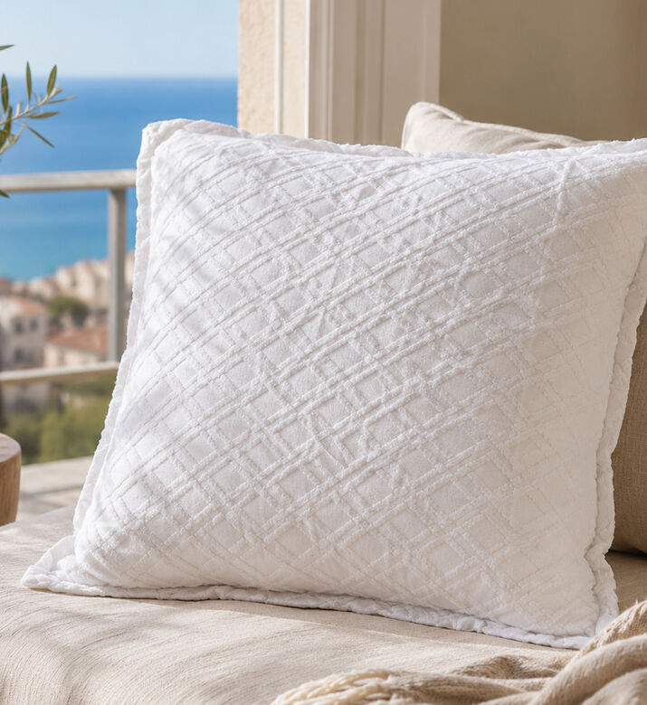 Home Deco and More Canvas Cotton Vaccumed Cushion, Blue, 60x60-cm, Packshot View