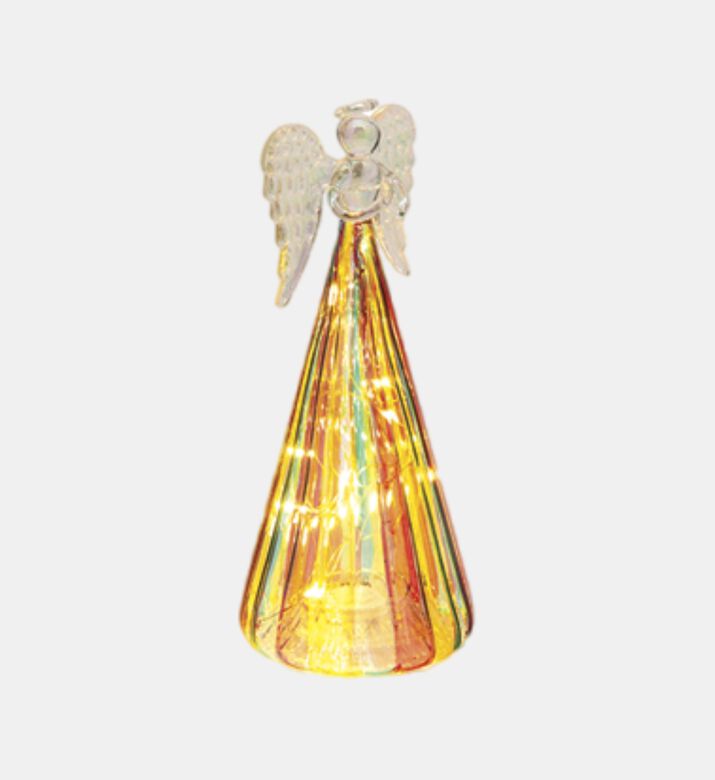 Glass Battery-operated Lights Angel Figurine
