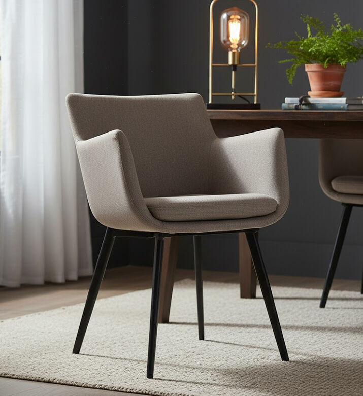 Home Deco and More Camron Fabric Dining Arm Chair, Packshot View