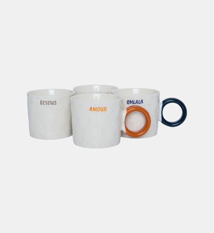 Printed Coffee Cup 4-piece Set