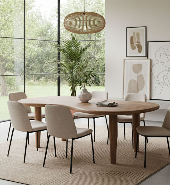 Home Deco and More Jodi Dining Wooden Dining Table, Packshot View Home Deco and More Jodi Dining Wooden Dining Table, Packshot View