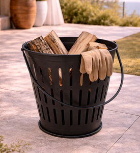 Ambiance Metal Handled Fire Basket, Packshot View