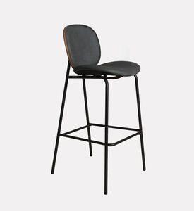 Home Deco and More Sahara Leather Bar Stool, Dark-grey, Packshot View