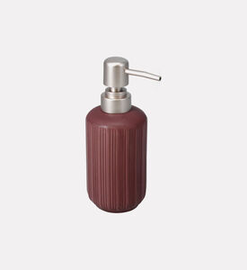 Home Deco and More Stoneware Ribbed Soap Dispenser, Purple, Packshot View