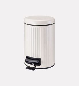 Home Deco and More Iron Foot Pedal Bin, White, Packshot View
