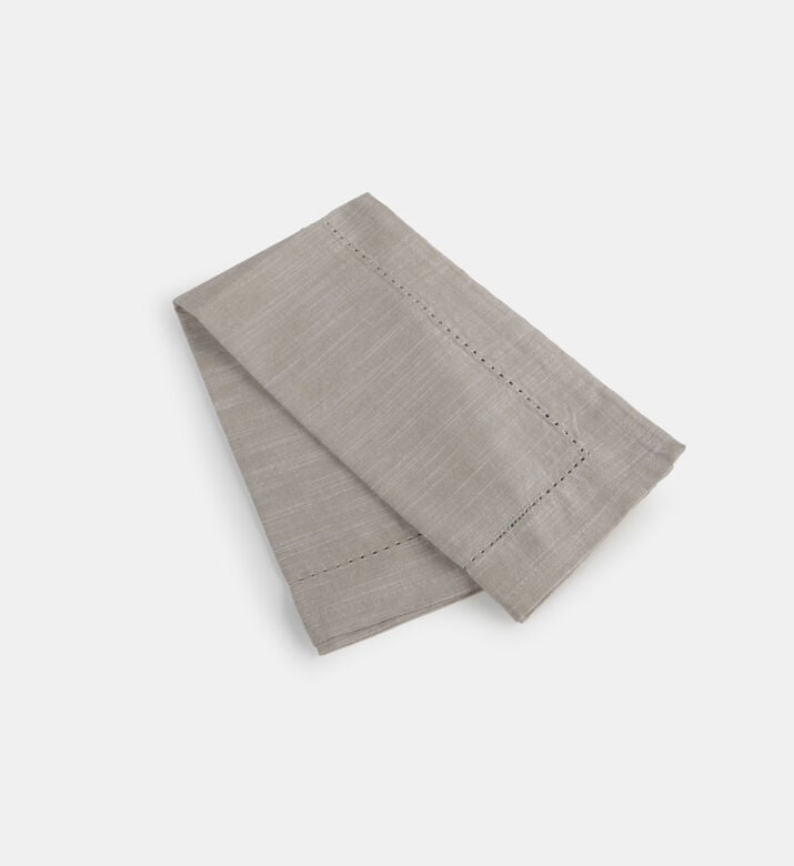 Home Deco and More Basic 8-piece Hemstitched Cotton Table Set, Light-beige, 180x275-cm, Packshot View