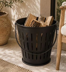 Home Deco and More Metal Fire Basket With Handle, Packshot View