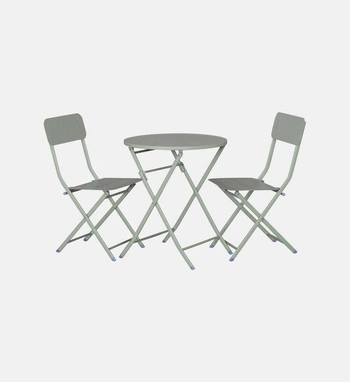 Home Deco and More Pipa Table Chairs Bistro Set, Light-green, Packshot View