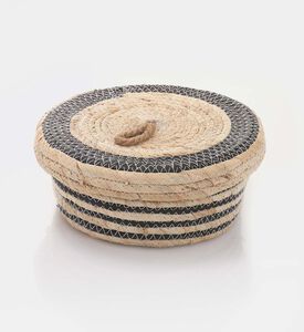 Home and Styling Straw Lidded Baskets, Natural, L, Packshot View