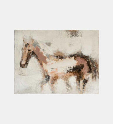 Horse Abs Wood Rectangular Painting
