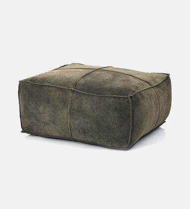 Elmer Suede Leather Square Pouf