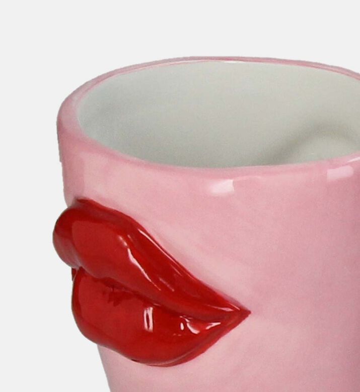 Stoneware Lips-details Boot Vase