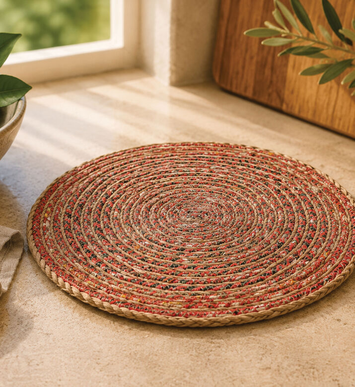 Home Deco and More Seagrass Round-shape Placemat, Packshot View