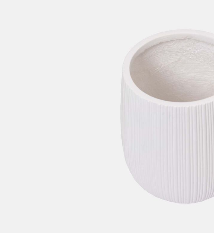 Fiber Clay Ribbed Planter