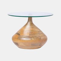 Tally Wooden Glass Side Table
