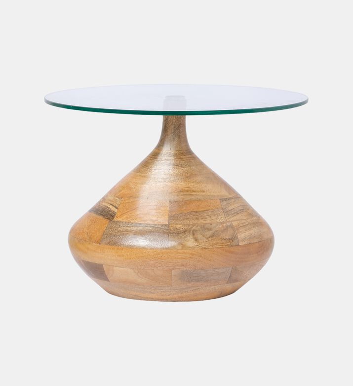 Tally Wooden Glass Side Table