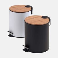 Kenta Bamboo Metal Pedal Bin