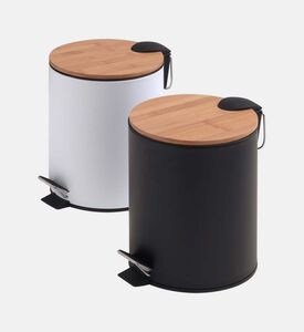 Kenta Bamboo Metal Pedal Bin