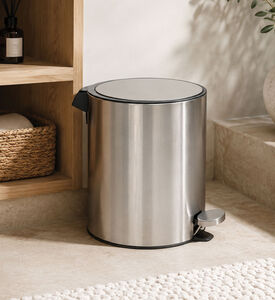Home Deco and More Coco Soft Close Pedal Bin, Silver, 3-l, Packshot View