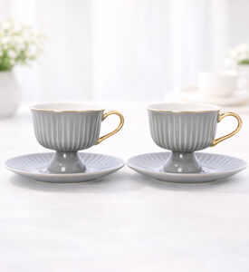 Home Deco and More French 6-piece Coffee Cup Saucer Set, Packshot View
