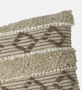 Home and Styling Cotton Boho Filled And Vaccumed Cushion, Grey, 45x45-cm, Packshot View