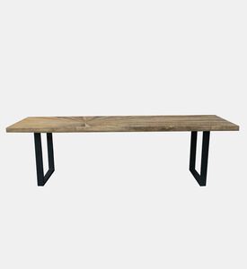 Home Deco and More Sunburst Wooden Dining Table, Brown, 220-cm, Packshot View