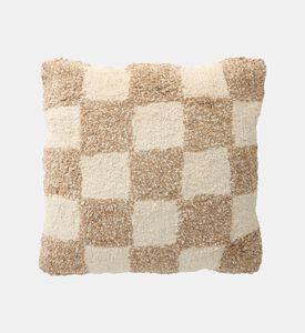 Home and Styling Checked Cotton Filled And Vaccumed Cushion, Packshot View