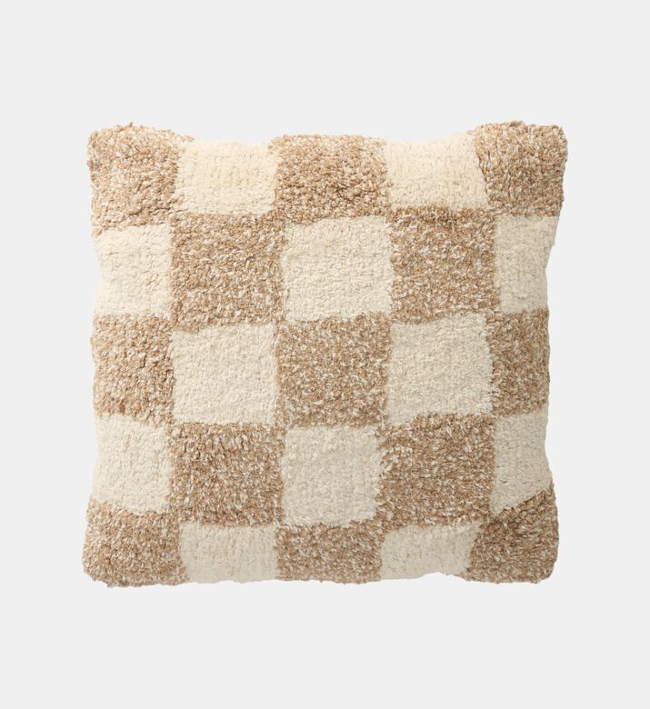 Home and Styling Checked Cotton Filled And Vaccumed Cushion, Packshot View