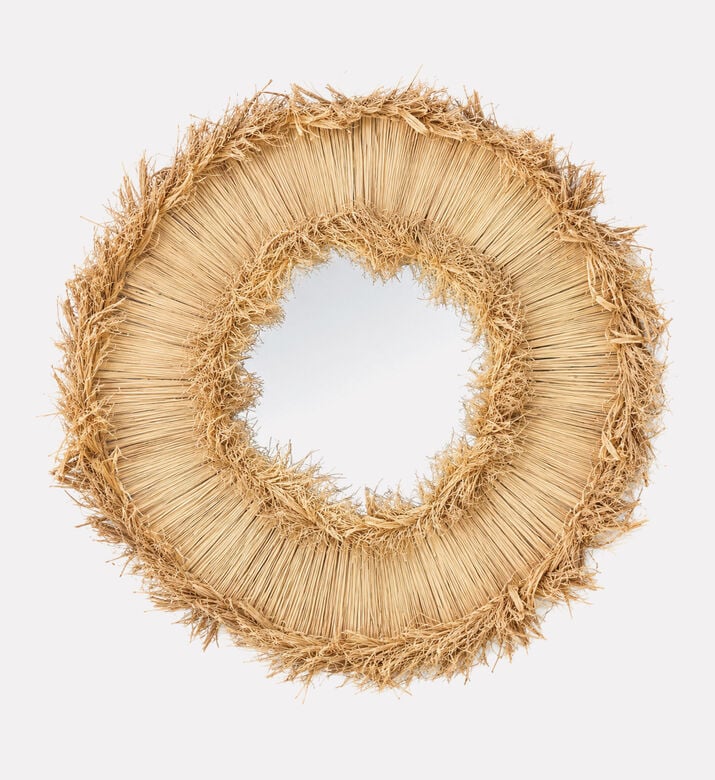 Home Deco and More Straw Grass Embellished Mirror, Packshot View