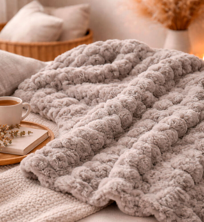 Home Deco and More Plaid Woven Blanket, Brown, Packshot View