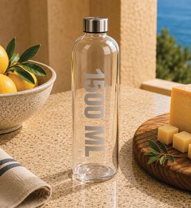 Home Deco and More Word-print Stainless Steel Lid Water Bottle, Packshot View