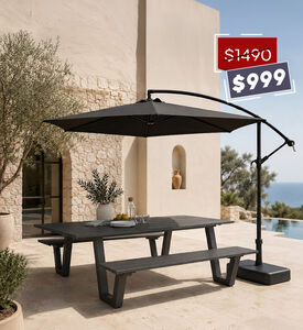 Home Deco and More Garden Dining & Shade Set, Packshot View