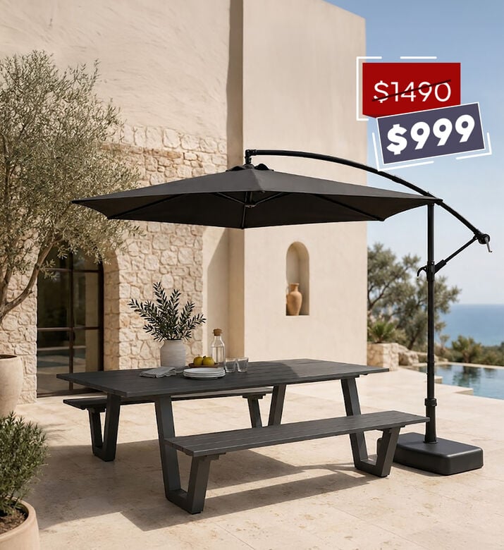 Home Deco and More Garden Dining & Shade Set, Packshot View