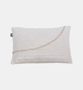 Home Deco and More Mirva Cotton Rectangular Filled And Vaccumed Cushion, White, Packshot View