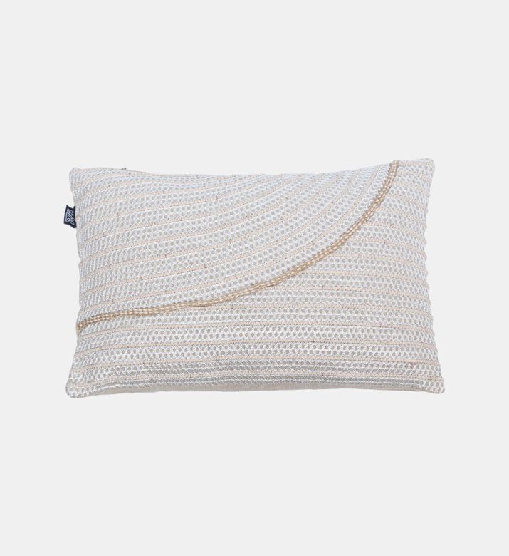 Home Deco and More Mirva Cotton Rectangular Filled And Vaccumed Cushion, White, Packshot View