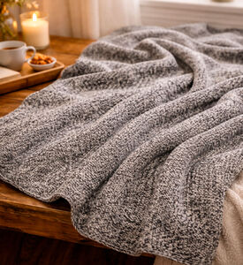 Cannon Melange Textured Knitted Cotton Throw, Packshot View