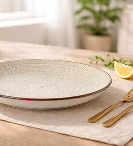 Home Deco and More Dusty Rose Rustic Plate, Brown, 27-cm, Packshot View