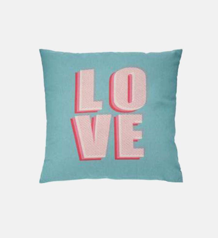 H and S Collection Love Design Square Cushion, Packshot View H and S Collection Love Design Square Cushion, Packshot View