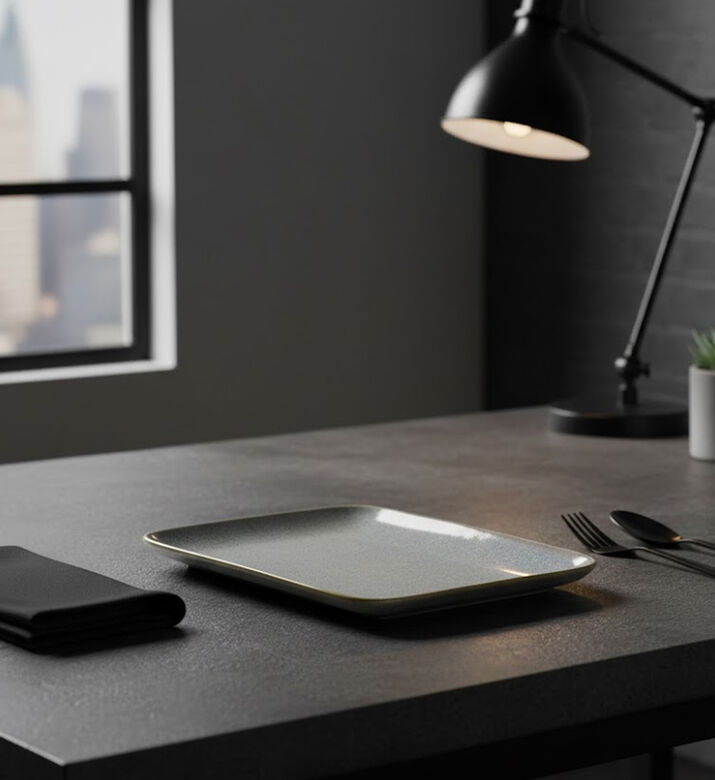 Home Deco and More Contrast Rim Rectangular Plate, Packshot View