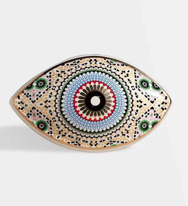 Home Deco and More Eye Arabesque Ceramic Wall Decoration, Packshot View