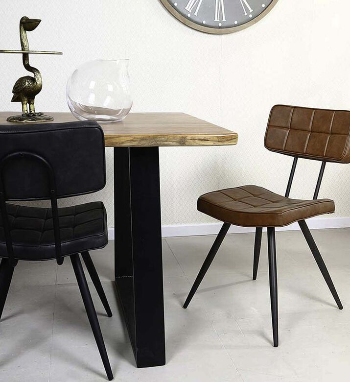 Home Deco and More Leather Square-shaped Mappy Chair, Packshot View