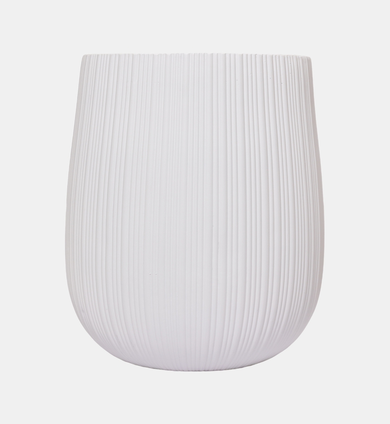 Fiber Clay Ribbed Planter