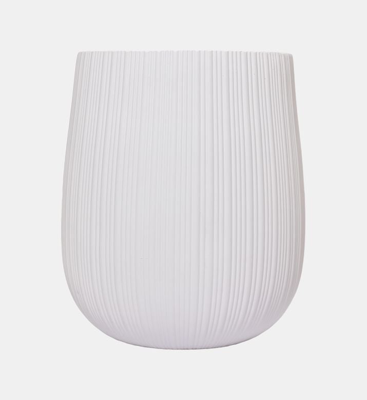 Fiber Clay Ribbed Planter