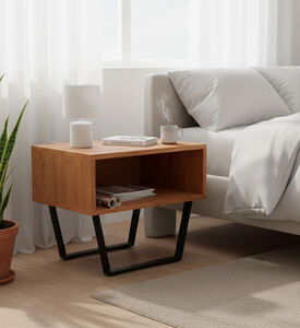 Home Deco and More Acacia Wood Bedside Table, Packshot View