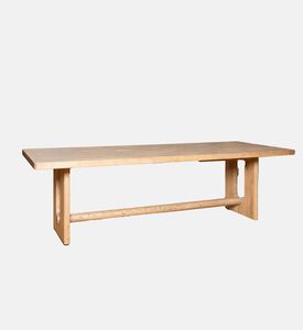 Home Deco and More Drayton Wood Dinning Table, Brown, 260x100x76-cm, Packshot View