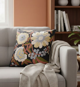 Home Deco and More Dahlia Floral Cotton Cushion 50x50 Cm, Packshot View