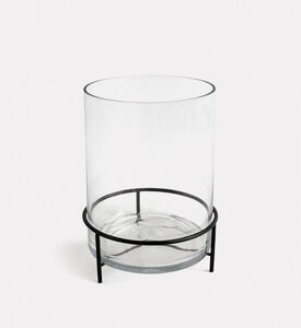 Jolipa Glass Cylindrical Large On-foot Hurricane, Packshot View
