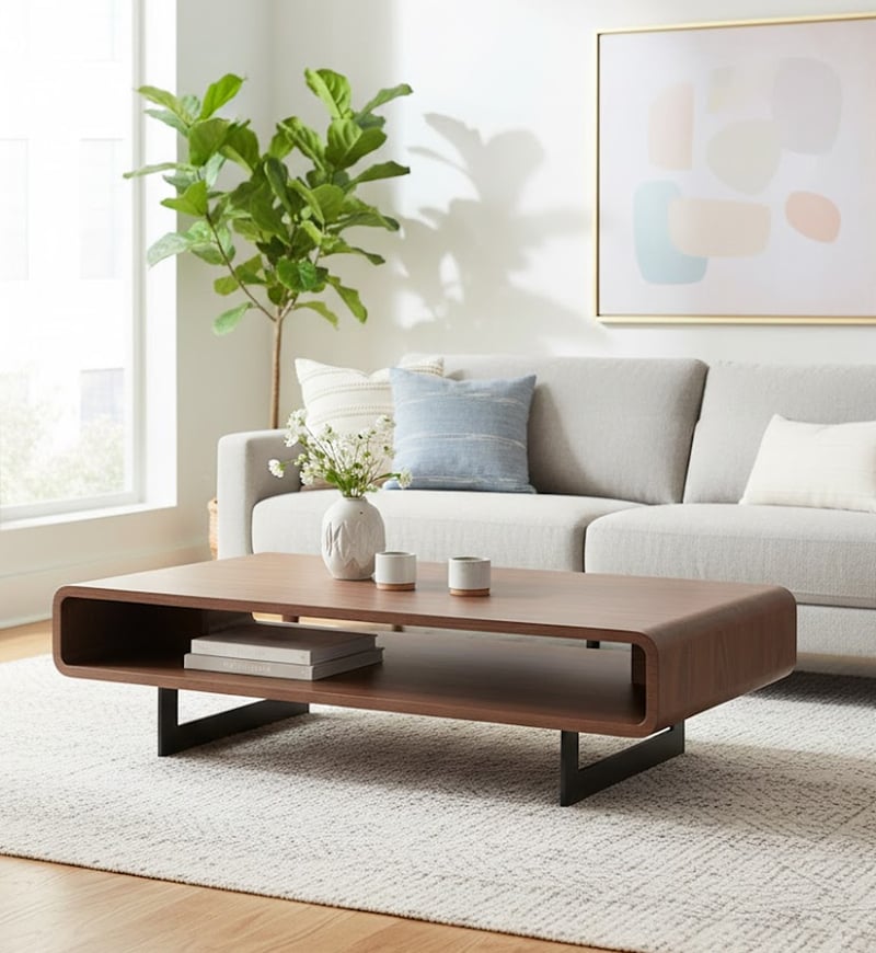 Mount Rectangular Walnut Coffee Table