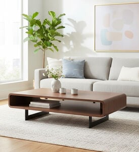 Home Deco and More Mount Rectangular Walnut Coffee Table, Packshot View